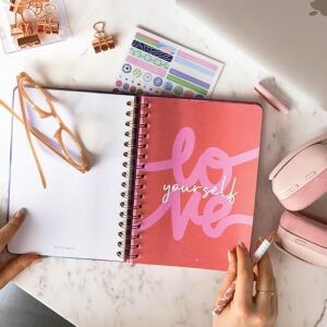 A5 Spiralli Süresiz Renkli Planlayıcı Ajanda Motivasyon Sayfalı Aura Kurdele
