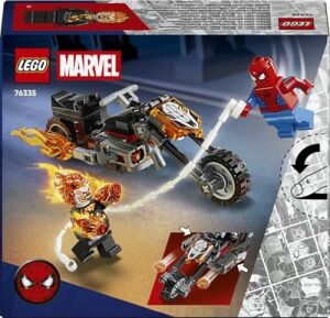 Örümcek Adam, Ghost Rider Motosikletine Karşı 76335-6 Yaş ve Üzeri Çocuklar Için Örümcek Adam ve Iskelet Ghost Rider Minifigürleri Içeren Oyuncak Yapım Seti, Hediye Fikri (72 Parça)