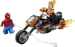 Örümcek Adam, Ghost Rider Motosikletine Karşı 76335-6 Yaş ve Üzeri Çocuklar Için Örümcek Adam ve Iskelet Ghost Rider Minifigürleri Içeren Oyuncak Yapım Seti, Hediye Fikri (72 Parça)