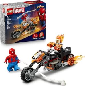 Örümcek Adam, Ghost Rider Motosikletine Karşı 76335-6 Yaş ve Üzeri Çocuklar Için Örümcek Adam ve Iskelet Ghost Rider Minifigürleri Içeren Oyuncak Yapım Seti, Hediye Fikri (72 Parça)