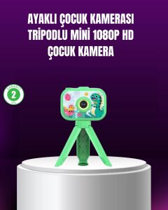 1080P Hd Çocuk Vlog Kamerası – Tripod ve Eğitici Oyunlarl