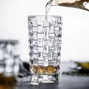 400ML,KABARTMA Dokuma Desenli 62'lı Setuzun Cam Bardak,sıcak ve Soğuk Kokteyller,buzlu Içececekler Için Kibar Şık Ergonomik Tasarım Borosilikat Cam