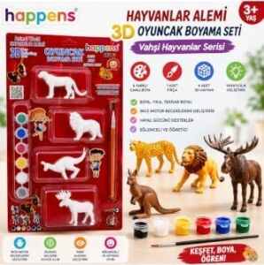 Aslan Kaplan 3D Oyuncak Boyama Seti Eğitici Boya Seti Oyuncak Yıkanabilir Set-2