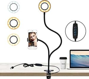 LED Ring Light Youtuber Makyaj Akrobat LED Halka Işık Kuaför, Halka Video Işığı, Canlı Aramalar Için Işık Kaynağı Lamba,telefon Tutuculu Stand Işıklı, Işık Desteği Sarı Beyaz Gün Işığı Jd-01