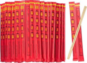 100 Çift Chopstick (Yemek Çubuğu) 24 cm | Uzakdoğu Mutfağı Için | Sushi & Noodle Uyumlu | Dayanıklı ve Hafif