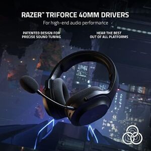 Razer Barracuda x - Kablosuz Çoklu Platform Oyun ve Mobil Kulaklık (Smartswitch Çift Kablosuz, Ergonomik Tasarım, Triforce 40MM, Kardioid Mikrofon, Kulaklık Üstü Kontroller, 50 Saat Pil Usb-C) Siyah