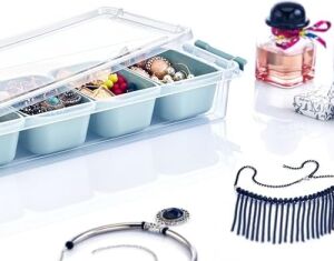 Grand 4 Bölmeli Organizer – Çekmece Dostu, Gıda Temasına Uygun ve Pratik Saklama (Beyaz)