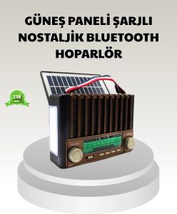 Güneş Enerjili Taşınabilir Hoparlör KTF-1428 Bluetooth Radyo USB Sd Kart Destekli