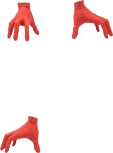 3D Kırmızı El Biblo 17X16 cm Sanatsal ve Dikkat Çekici Dekor