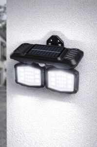 Panter Solar Hareket Sensörlü 72 Smd Beyaz LED Duvar Lambası 800 Lümen, 5W, Çift Başlıklı 120° Ayarlı, Type-C + Güneş Enerjili, 3 Modlu, IP65 Su Geçirmez Bahçe Balkon Dış Mekan Aydınlatma