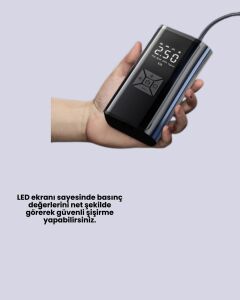 12V Uyumlu Çok Işlevli Akıllı Araç Lastik Pompası Yeni Nesil