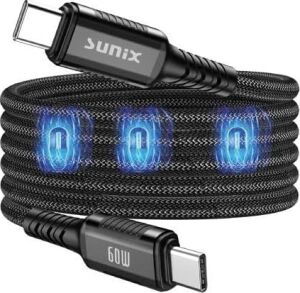 60W Mıknatıslı Usb-C Data ve Şarj Kablosu Ip-25