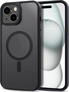 & Aksesuar iPhone 13 Için Magsafe ile Uyumlu Arka Kısmı Mat Şeffaf Kenarları Silikon Yapılı Kamera Lens Yükseltili Güçlendirilmiş Mıknatıslı Wireless Kablosuz Şarj Destekli Kılıf (Siyah)