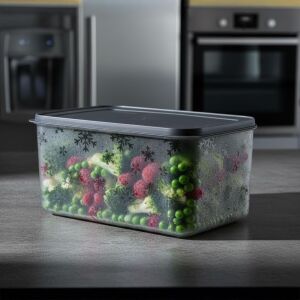 No Frost Silikon Yumuşak Kapalı Saklama Kabı Dondurucu ve Buzluk Saklama Kabı 3150 Ml, Kapaklı No Frost Saklama Kabı 3150 Ml, Derin Dondurucu Saklama Kabı 3150 ml