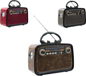 Eskitme Nostalji Tasarımlı Bluetoothlu Nostalji Radyo Ahşap Nostaljik Görünümlü