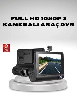 Araç Kamerası 3’lü Full Hd Dvr 1080P Gece Görüşlü ve G-Sensörlü