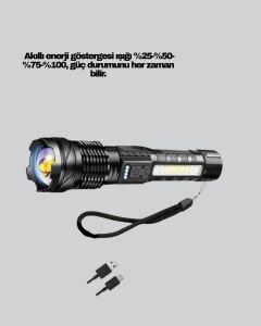 Güçlü LED El Feneri Şarj Edilebilir Çok Modlu