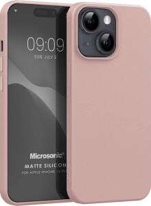 Kılıf Matte Silicone Apple iPhone 15 Plus Için Rose Gold [iphone 15 Plus ile Uyumlu Kılıf - Rose Gold]