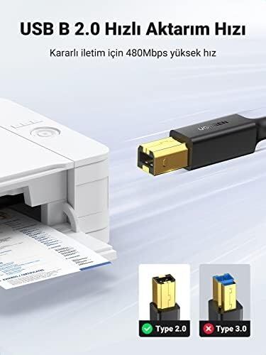 USB Den Usb-B Ye Yazıcı Tarayıcı Kablosu, 1.5 Metre
