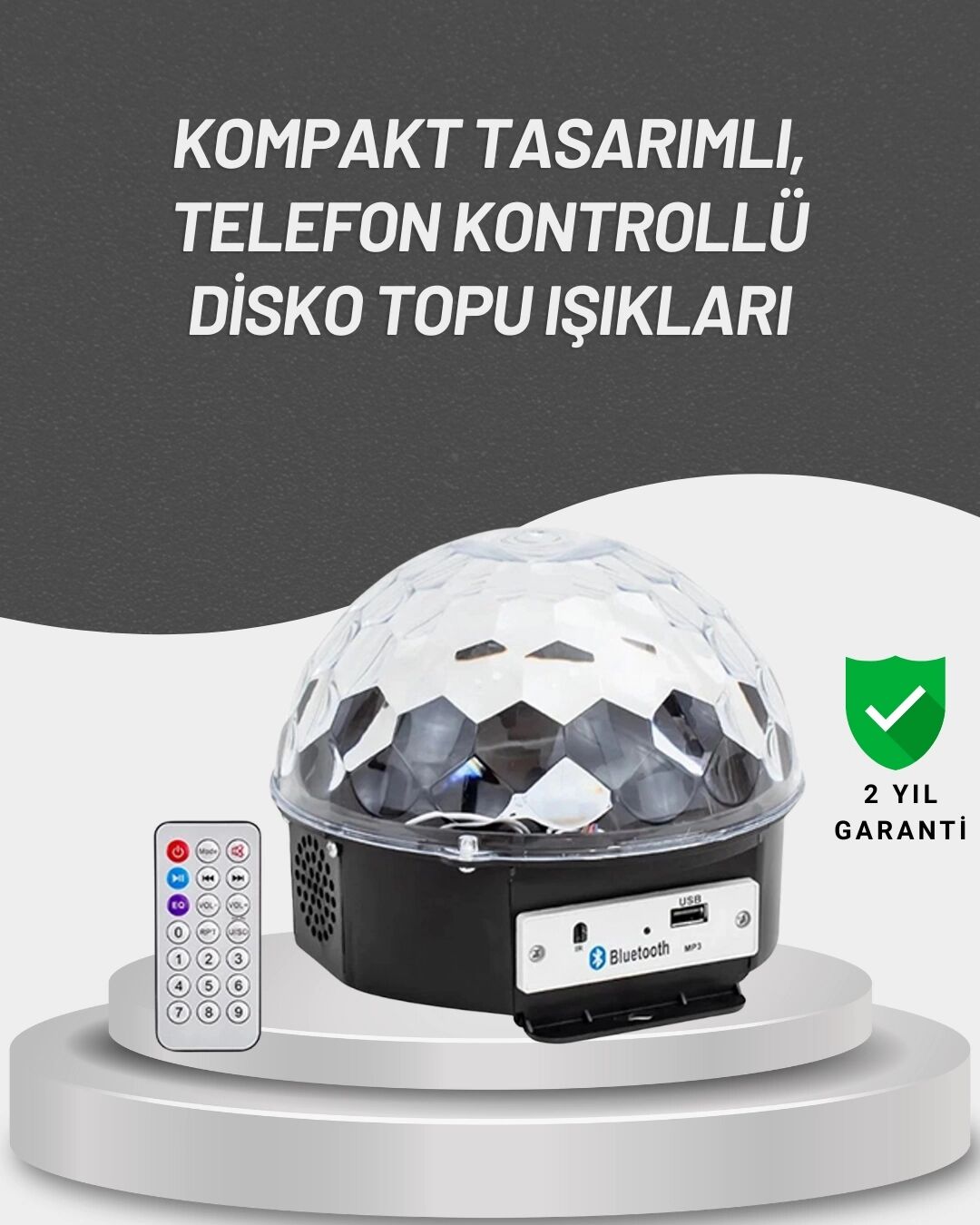 Uzaktan Kumandalı Rgb LED Disko Topu Bluetooth Hoparlörlü