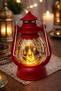 Pilli LED Işık, Askılı Fener Süsü Sarı Işıklar Peri Işıkları Aydınlatmalı Şerit LED Ramazan Süsü LED Işık Kırmızı