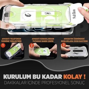 Apple iPhone 17 (6.3'') Için Kolay Kurulum Ekran Koruyucu Otomatik Toz Toplayan Hava Kabarcığı Bırakmayan Dokunmatik ve Görüntü Kalitesini Bozmayan iPhone 17 Ekran Koruyucu Cam