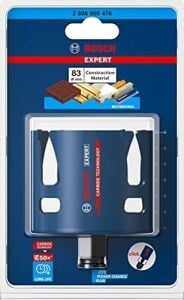 Professional 1x Expert Construction Material Delik Açma Testereleri (Yumuşak Ahşap, Sunta, Tuğla, Yumuşak Döşemeler, Fiber Plastik Gfk, Cfk, Ø 83 Mm, Aksesuar Darbeli Matkap/vidalama)