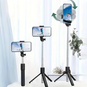 GA66 3in1 Bluetooth Selfie Çubuğu Tripod Canlı Yayın Standı Telefon Tutucu Katlanabilir Genişletilebilir Deklanşörlü Monopod