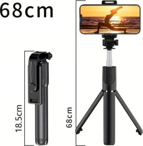 GA66 3in1 Bluetooth Selfie Çubuğu Tripod Canlı Yayın Standı Telefon Tutucu Katlanabilir Genişletilebilir Deklanşörlü Monopod