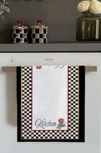 Beyaz Damalı Fırın Mutfak Havlusu 30X50CM