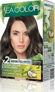Amonyaksız, Vegan, Doğal, Besleyici Kalıcı Saç BOYASI%100 Beyaz Kapama (1 Paket 2 x 50 ml Boya & Oksidan) (Küllü Kumral 7.1)