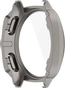 Galaxy Watch 7 40MM Için Kasa Dönüştürücü Kılıf Yeni Nesil Görünüm Veren Pc + Temperli Ekran Koruyuculu Dokunmatiği Etkilemeyen Sert Kabuklu Kasa Koruyucu (Titanyum)