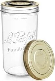 Le Parfait Familia Wiss 1,5 L / 1500 ml Cam Saklama ve Konserve Kavanozu, Kahve ve Kuru Gıda Için, Çift Kapaklı Vakumlu Kapatma Sistemi.