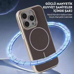 iPhone Karbon Fiber Görünümlü M-Safe Destekli Ultra Korumalı Slim Fit Kılıf (Gümüş, iPhone 16 Pro)