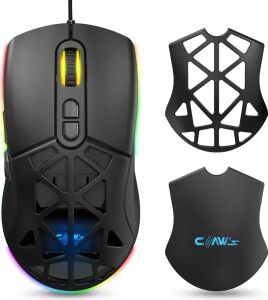 Nexus X1 12800 Dpi Makro Yazılımlı & Değiştirilebilir Kapaklı Rgb Gaming Mouse - Siyah
