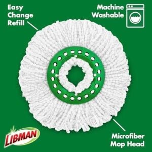 Tornado Spin Paspas Yedekleri - 4 Mikrofiber Kafa Kılıfı, Değiştirmesi Kolay, Makinede Yıkanabilir, Yeşil ve Beyaz, 4 Adet