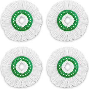 Tornado Spin Paspas Yedekleri - 4 Mikrofiber Kafa Kılıfı, Değiştirmesi Kolay, Makinede Yıkanabilir, Yeşil ve Beyaz, 4 Adet