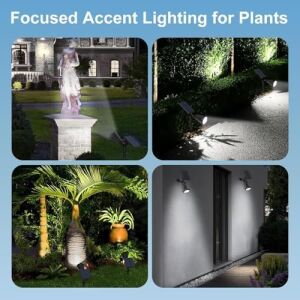 Forlife Beyaz 18 LED Spot Güneş Enerjili Bahçe Aydınlatma Lambası, Fotoselli, Spike Aplik, 18W Su Geçirmez Dış Mekan Solar Lamba, Ağaç, Veranda, Garaj, Havuz, Duvar ve Zemin Montajına Uygundur 42 cm
