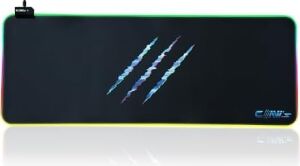 Raptor 80X30CM Mikrofiber Yüzey/kaydırmaz Kauçuk Zemin 360° Rgb Dikişli Xl Mousepad - Siyah