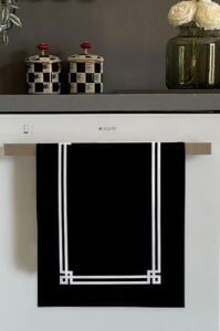 Siyah Çerçeveli Fırın Mutfak Havlusu 30X50CM