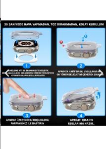 Aparatlı Apple Watch Ultra 49 mm Cam Ekran Koruyucu Otomatik Kolay Uygulama Aparatlı Hizalamalı Tam Kaplayan 49MM Ekran Koruyucu Apple Watch Ultra 2