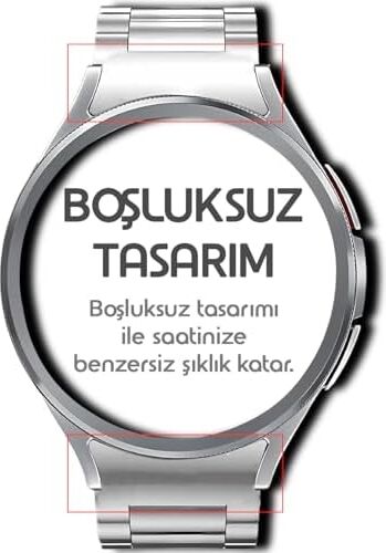 ile Uyumlu Yeni Nesil Bağlantı Bakla Model 20MM Çelik Kordon Galaxy Watch 7/6/5/4 Serisi Için Galaxy Watch 7 Kordon (40MM/44MM) Watch 6/4 Classic (47/43/42MM) Uyumlu