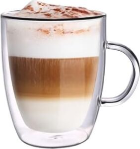 Vetro Borosilikat Çift Camlı Kulplu Bardak 400ML (2AD)