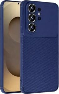 Galaxy S26 Ultra ile Uyumlu Silikon Kılıf Tpu Negro Silikon Ultra Slim Fit Kılıf Galaxy S26 Ultra Ile Uyumlu Karbon Delux Kılıf (Lacivert)