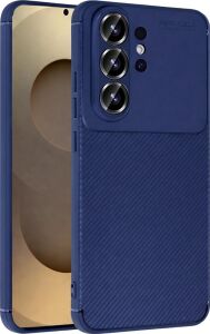 Galaxy S26 Ultra ile Uyumlu Silikon Kılıf Tpu Negro Silikon Ultra Slim Fit Kılıf Galaxy S26 Ultra Ile Uyumlu Karbon Delux Kılıf (Lacivert)