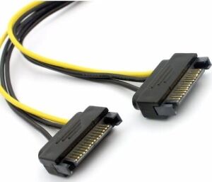 2x Sata To 8 Pin (6+2) Pci-E Express Güç Molex Power Kablosu Çevirici Dönüştürücü 4327
