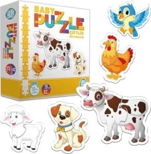 Circle Toys CRCL020 Baby Puzzle Çiftlik Hayvanları, Çok Renkli