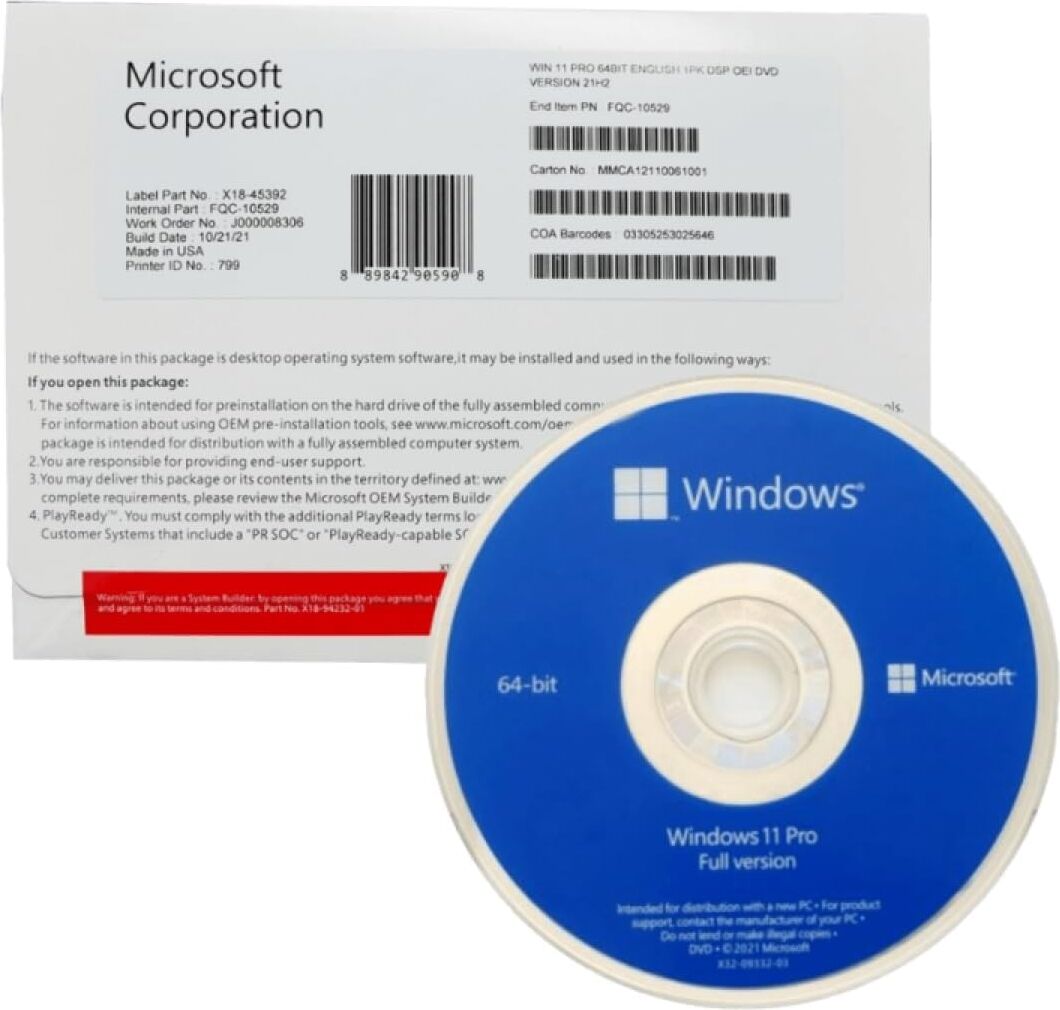 Naco Windows 11 Pro Ön Yükleme DVD Sadece Işletim Sistemini Yeniden Kurmak Içindir. Lisans Içermez