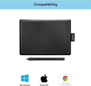 Wacom One CTL-472-N Creative Pen Çizim Tableti, Usb, 3600 W, Baskıya Duyarlı Kalem, Siyah