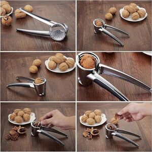 Profesyonel Ceviz Kıracağı, 18 cm Paslanmaz Çelik, Ergonomik Saplı, Yaylı Mekanizmalı, Ceviz ve Fındık Kıracağı